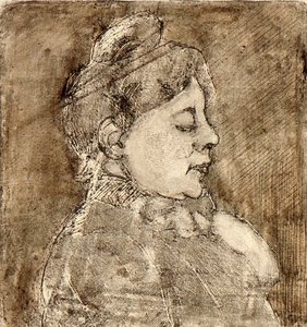 Portret van Agnita Feis in profiel